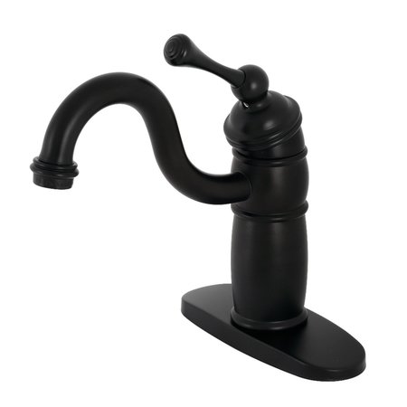 KINGSTON BRASS KB1480BL Vintage Single-Handle Monoblock Bar Faucet, Matte Black KB1480BL